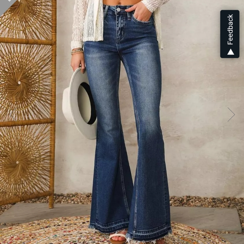 Elliott High Rise Super Flare Jean - Bridge by Gly. 32 Long (32x34)
